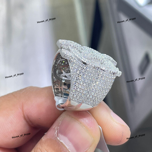 <b>Silver</b> Dollar Sign <b>Ring</b> <b>Silver</b> Iced Out Money Symbol <b>Silver</b> <b>Statement</b> <b>Ring</b> - Product Image 5