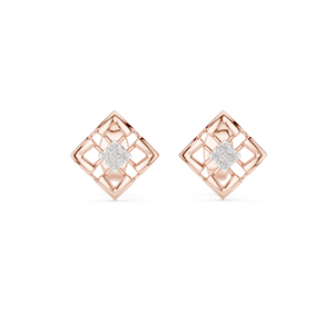 Boucles d'oreilles clous en or jaune 14 carats avec diamants de laboratoire ronds pour femmes |   Vêtements de tous les jours |   Nouveau diamant cultivé - Product Image 4