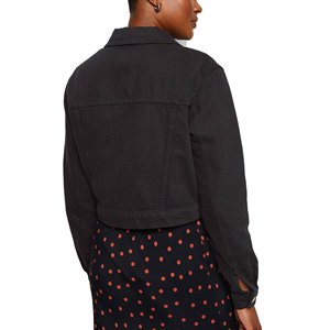Vestes en jean pour filles Spark Clothing de haute qualité, couleur noire, poche avant, fermeture à boutons mobiles, décontractées, imperméables, courtes, pour l'hiver - Product Image 2