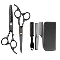 Juego de Tijeras de Peluquería Profesionales de Acero Inoxidable para Salón, Tijeras para Cortar y Entresacar Cabello, Kit Ligero de Alta Calidad