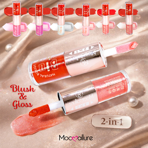 Lotto da 24 pz - Mocoallure Lipgloss + Blusher 2 in 1 - Lucidalabbra e Fard Liquido - Finitura Naturale e Radiosa - Lunga Durata - Product Image 4