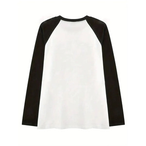 เสื้อยืดแขนยาวทรงแร็กแลนผู้ชาย สีเทา-ดำ คอโอ คอตตอนถัก 100% ทรงปกติ สีพื้น - Product Image 5