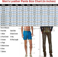Celana Biker Kulit Sapi Asli Pria Model High Waist Kasual Anti Air dengan Kancing dan Tali Hitam untuk Musim Dingin
