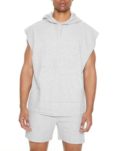 2024 Logo personnalisé gilet d'entraînement à capuche grande taille Gym débardeur respirant lavé décontracté Gym sweat avec sweat à capuche sans manches - Product Image 1