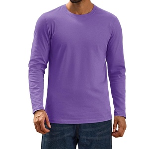 Vente en gros Nouveau t-shirt 100% coton pour hommes, décontracté, manches longues, col rond, logo personnalisé, tissu tricoté - Product Image 1