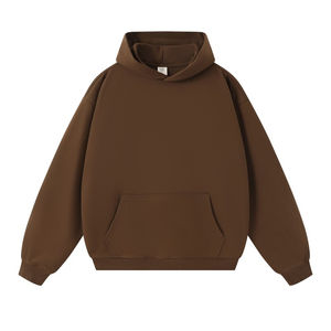 Loose Fit <b>Men</b> Pullover <b>Hoodie</b> Heavyweight Cotton Sweatshirt Fleece <b>Lined</b> Casual Warm Hooded Street Style Outfit - Product Image 2