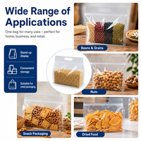 Vente en gros de sachets en plastique transparents à fond plat avec fermeture éclair, emballage CPE écologique OEM de 1 kg