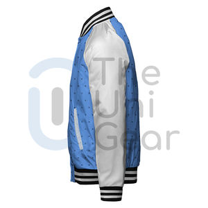 Chaqueta de béisbol universitaria de talla grande personalizada de fabricante para hombre, ropa de calle de invierno al por mayor, Letterman con soporte de logotipo frontal - Product Image 2