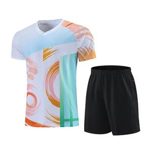 Factory Wholesale Custom Quick Dry Blank Unisex Red <b>Badminton</b> Shirts And Bottom Breathable Premium Quality Sublimation Fabric - Product Image 3