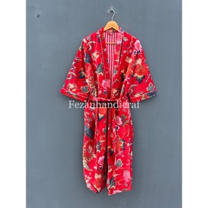 Kimono unisexe en velours Vente en gros 100% coton Robe de nuit imprimé floral pour les demoiselles d'honneur d'été, printemps et automne - Product Image 2