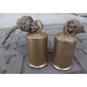 Mango Gifts 4 Height <b>Call</b> <b>Bell</b> Set Rustic Wedding & Dinner <b>Bell</b> Golden Colour Heavy Metal with Jute Handle Handmade 10pcs Set - Product Image 3