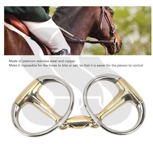 Mejor proveedor: Bocados de silla de montar de alta resistencia con anillo en D, boquilla de acero inoxidable, soporte lateral estable que evita el deslizamiento del bocado, para entrenamiento. - Product Image 6