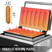 Gaufrier industriel commercial Kitchbox avec revêtement antiadhésif Mode économie d'énergie en acier inoxydable (6 pièces)