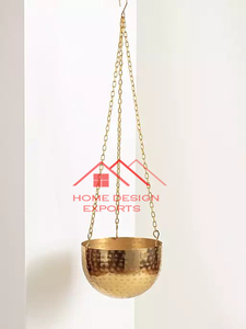 Jardinière suspendue en métal en fer à personnaliser à bas prix Support de jardinière suspendue au fini doré en vente de gros - Product Image 3