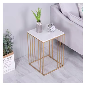 โต๊ะข้างเตียงตรงจากโรงงานโต๊ะกาแฟหรูหราเรียบง่ายพร้อมท็อปหินอ่อนเหมาะสำหรับเป็นโต๊ะโซฟา2025ขาย - Product Image 1