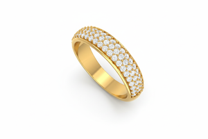 Anillo de Banda de Elegancia Brillante con Diamantes Naturales y Oro de 14K para Mujer - Product Image 3
