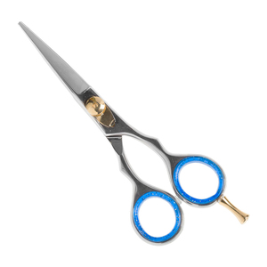 Tijeras de peluquero de doble color de tendencia superior con mango de acero inoxidable, diseño ligero y duradero, punta de hoja afilada para uso de belleza - Product Image 1