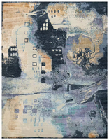 Tapis moderne de luxe en laine et soie à poils coupés, motif abstrait, fait main, antidérapant, design persan, pour chambre, salon, salle à manger, bureau