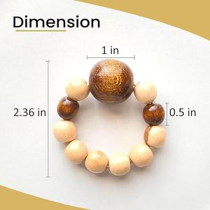 Ronds de serviette en bois perlé pour la décoration de fête, la table à manger, les réunions familiales quotidiennes, les mariages et les dîners – Ensembles de décoration de table - Product Image 6