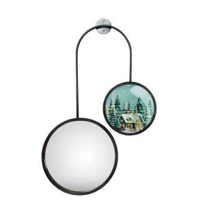Modern Round Iron Wall Mounted <b>Vanity</b> <b>Mirror</b> Christmas Decor for Wedding Featuring Twin Design New round designed <b>mirror</b> - Product Image 1
