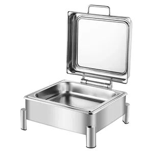 Juego de Recipientes para Buffet de Acero Inoxidable de Lujo, Calentador de Alimentos Eléctrico Hidráulico de 9L y 6L para Catering, Fiestas, Hoteles y Restaurantes - Product Image 2