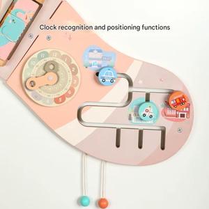 Pink Caterpillar Hands-on und Brain-stimulierende <span class=keywords><strong>Montessori</strong></span> Holz spielzeug Wand paneele Gameplay Diversity Busy Board Toy - Product Image 5