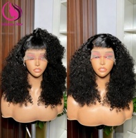 Perruque frontale en dentelle 13*4, densité 300%, style Pixie bouclé, cheveux humains vierges vietnamiens bruts SDD, dentelle HD transparente, vente en gros pour revendeurs