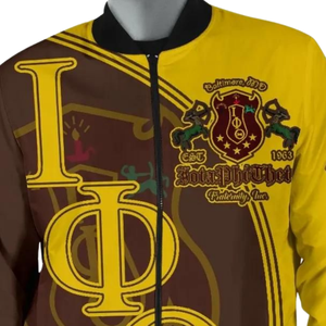 Chaqueta Universitaria de Satén Iota Phi Theta 1963, Chaqueta Bomber Bordada de Fraternidad Universitaria Griega, Prenda Exterior Premium para Hombre - Product Image 6