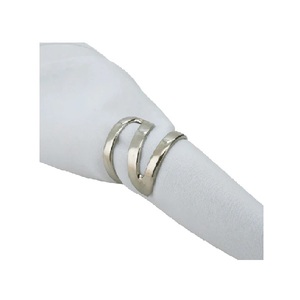 Tabletop Accessories Napkin Ring Holder Cuff Cut Design New Look Stainless Steel Napkin Ring and Wholesale Price - Product Image 4