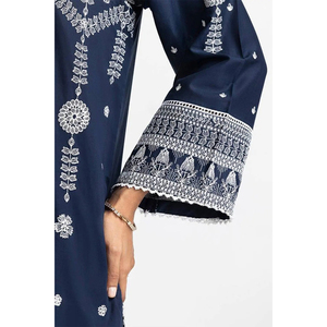 Pakistán estilo indio transpirable ligero damas 3 piezas Sami Salwar Kameez vestido bordado Formal Color sólido personalizado - Product Image 4