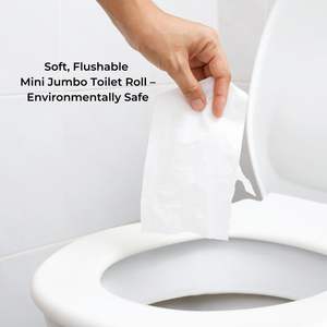 Ultra-Soft 2-Ply Mini Jumbo Virgin Wood Pulp Toilet <b>Paper</b> Roll Septic-Safe Strong Cost-Effective Flushable 2100 Sheets <b>Pack</b> - Product Image 4