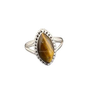 925 Sterling <b>Silver</b> 14K Gold Plated Gothic Signet Ring Men Handmade Bohemian Tiger Eye Agate Bezel Set Custom Size Classic Ring - Product Image 6