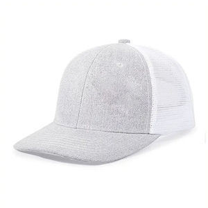 Casquettes de sport respirantes de haute qualité, personnalisées OEM, à 5 panneaux, avec impression sérigraphique, style tendance, étiquette tissée, trou pour queue de cheval, maille de qualité - Product Image 5