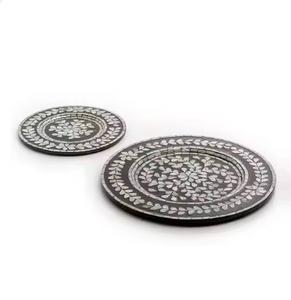 Assiettes chargeur MOP Assiettes de service en nacre de forme ronde Assiettes de service décoratives pour mariage et événement - Product Image 6