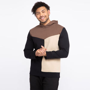 Pull à capuche à blocs de couleurs pour hommes-Sweat-shirt à capuche élégant et confortable avec un design de couleur audacieuse, idéal pour une tenue décontractée - Product Image 3