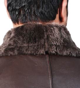 Blouson aviateur d'hiver en cuir véritable pour homme, personnalisé, de qualité supérieure, avec logo en relief 3D, style décontracté, uni, doublure en coton respirant - Product Image 5