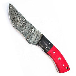 Couteau à dépecer multifonctionnel Burraq fait main en acier Damas de 9 pouces, qualité industrielle, manche en résine, bois, cuir, OEM/ODM - Product Image 4