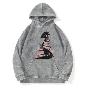 เสื้อฮู้ดมีซิปสำหรับผู้ชายเสื้อมีฮู้ดผ้าคอตตอนฟ100% เทอร์รี่เฮฟวีเวตสไตล์วินเทจเสื้อมีฮู้ดสีทึบสำหรับสตรีทแวร์โลโก้ออกแบบได้ตามต้องการ - Product Image 2