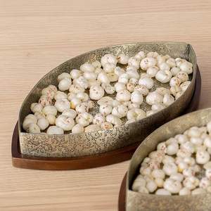 Plateau de service en métal de qualité supérieure, plateau en métal naturel pour fruits, collations, thé, café ou ornements, articles de cuisine - Product Image 4