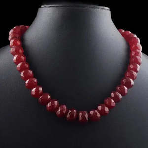 AAA+ Quality Amazing Cut Red <b>Ruby</b> 580.00 Cts Round Shape Beaded <b>Necklace</b> Jewelry Cus-Jew92 - Product Image 2
