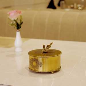 Traditional Brass Antique Dinnerware <b>Storage</b> <b>Box</b> with <b>Floral</b> Handle Handmade Vintage Organizer for Serving Accessories - Product Image 3