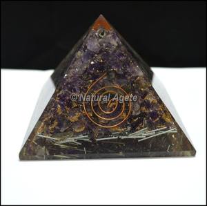 Pyramide d'orgonite tendance en quartz rose, vie de fleur, en ligne - Product Image 6