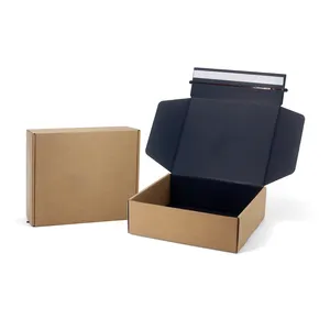 定制标志黑色个性化棕色牛皮纸撕条拉链瓦楞包装运输带标志的邮件箱