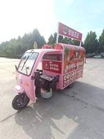 Camion de restauration rapide électrique à trois roues, chariot alimentaire en acier inoxydable, cuisine mobile, tricycle, chariot à main, remorque à snacks à vendre