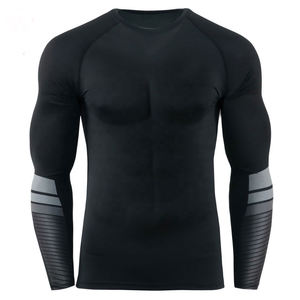 Chemise de compression de haute qualité à bas prix pour hommes, tenue de sport ajustée extensible, chemise de sport, chemise de fitness, rashguard pour hommes - Product Image 3