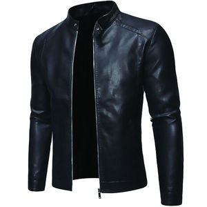 Chaqueta de Cuero y Lana Personalizada al por Mayor para Otoño, Transpirable, Impermeable, Resistente al Viento, Ecológica, para Motociclistas, OEM para Hombre - Product Image 1
