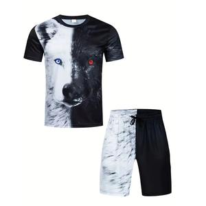 Custom design top trending Sublimation <b>Twin</b> <b>Sets</b> Loose Fitted Tees & Short Matching <b>Set</b> for Men cotton breathable new summer <b>set</b> - Product Image 1