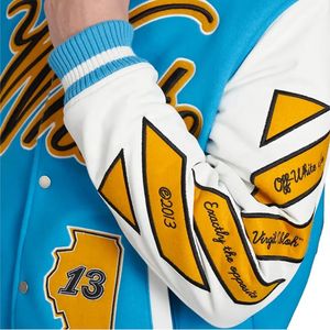 Chaqueta Universitaria de Béisbol para Hombre, Chaqueta Varsity de Lana con Letras Bordadas, Logotipos y Parches de Cuero Real - Product Image 3