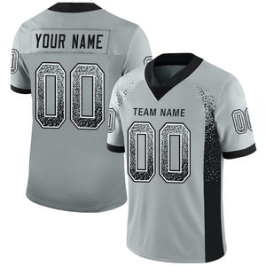 Custom Name and Number Jersey Drift Fashion Silver <b>White</b> Black Mesh <b>Football</b> Jersey Breathable Sports American <b>Football</b> Jersey - Product Image 1