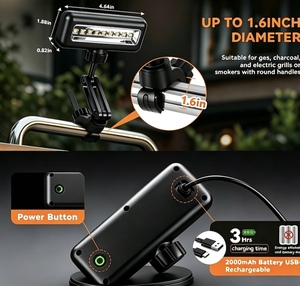 Lampe de <span class=keywords><strong>barbecue</strong></span> rechargeable pour Blackstone & <span class=keywords><strong>Weber</strong></span>, lampe de poignée de <span class=keywords><strong>barbecue</strong></span> à capteur d'inclinaison COB LED, 360° °   Accessoires de <span class=keywords><strong>barbecue</strong></span> réglables - Product Image 2